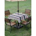 thumbnail image 4 of Outdoor Tablecloths with Umbrella Hole & Zipper, Pink Grey Striped 54x54 Inch Square Tablecloths, Farmhouse Stripes Modern Abstract Art Waterproof Table Cloth, Patio/Pool/Picnic Table Covers, 4 of 8