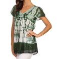 thumbnail image 3 of Sakkas Violet Embroidery Tie Dye Sequin Accents Blouse / Top - Dark Green - One Size, 3 of 5