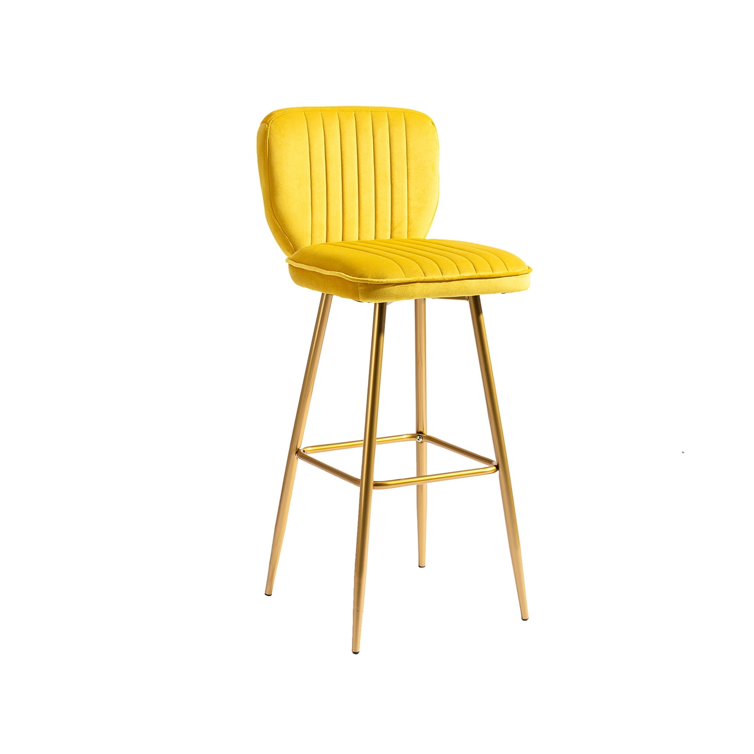Kepooman Modern Design Bar Stools Set of 1 with Back for Bar Counter, Yellow Kepooman Modern Design Bar Stools Set of 1 with Back for Bar Counter, Yellow