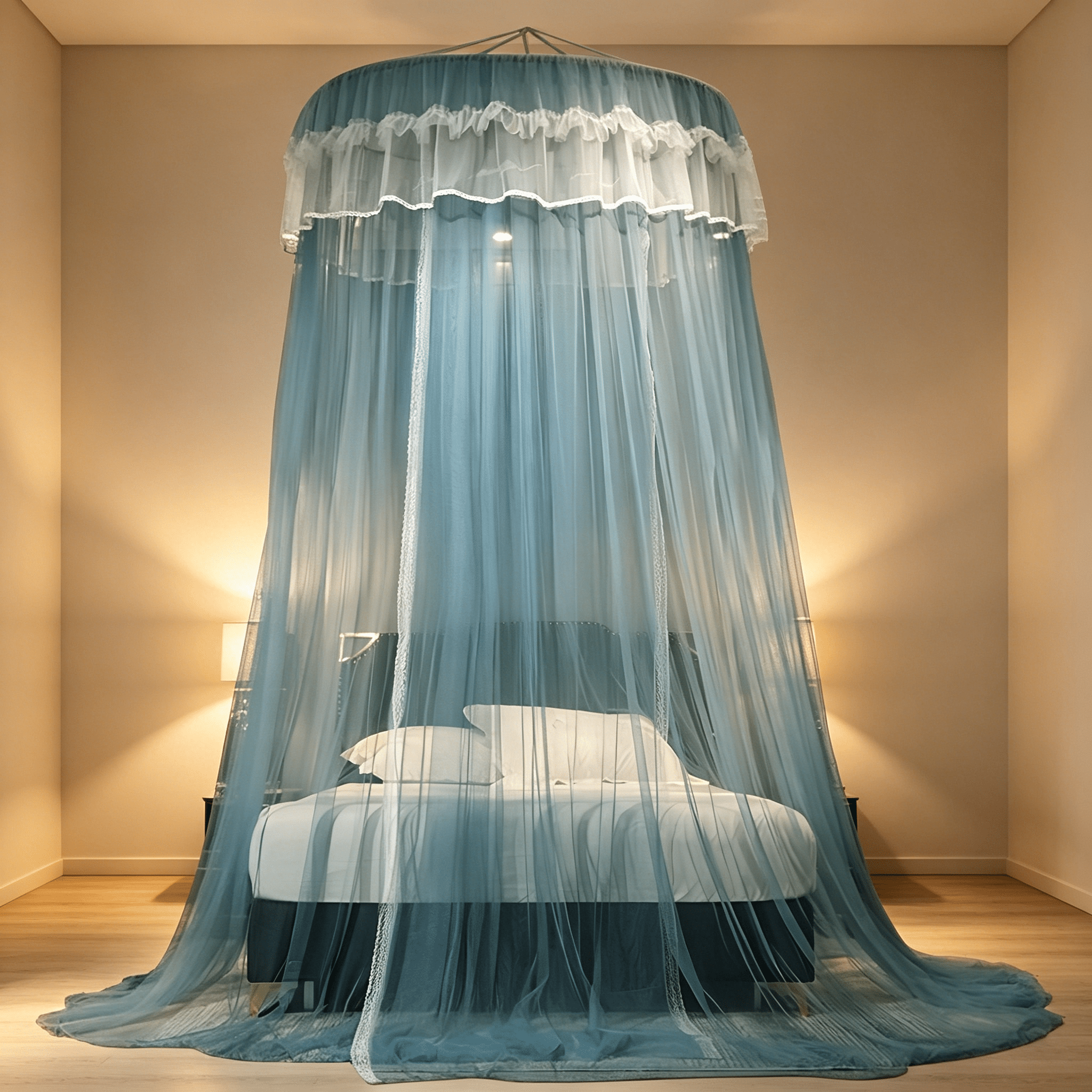 AUQ 2026 New Bed Canopy for Girls Canopy Bed Curtains Round Lace Dome Elegant Lace Princess Canopies Bed Netting Bedroom Indoor Outdoor Decor for Girls, Boys, Adults, Bedroom, Playroom, Nursery