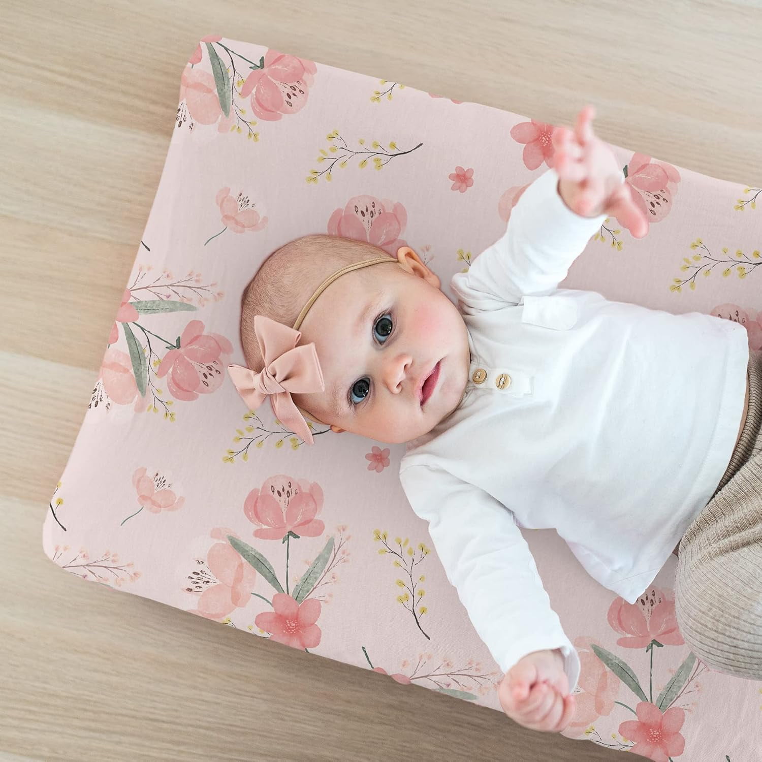 Stretchy Changing Pad Covers BROLEX Carddle Sheet Set for Baby Boys Girls 2 Pack Jersey Knit Pink Blossom Walmart