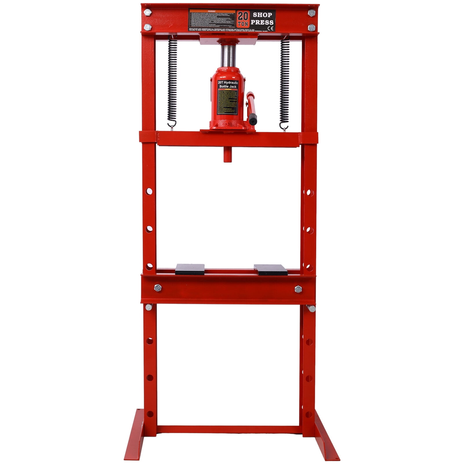 , 20 Ton Bottle Jack Shop Press, Bend, Straighten, or Press Parts, Install Bearings, U-Joints, Bushings, Ball Joints, and Pulleys,RED, Red ,Steel ,