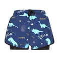 thumbnail image 3 of Kids Dinosaur Swim Trunks Boys Quick Dry Swim Shorts with Liner Navy Blue ROARRR Print,Size 2XL, 3 of 6