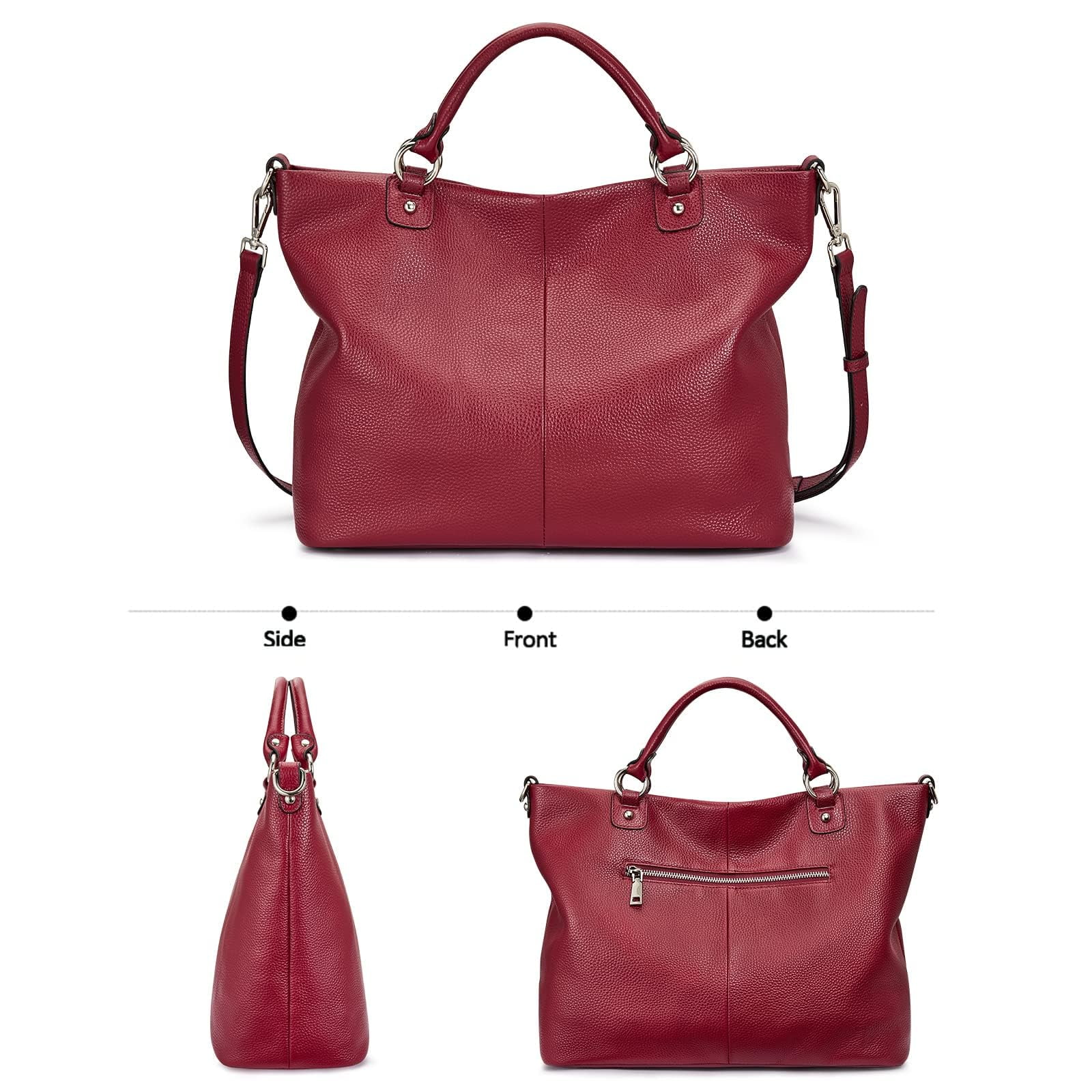 Kattee Women's Soft Leather Tote Bag, Top Satchel Purses and Handbags