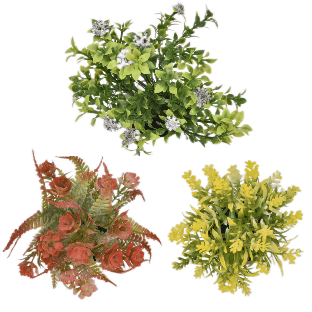 3Pcs Artificial Plastic Mini Plants Unique Fake Fresh Green Grass