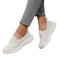 thumbnail image 3 of Huesdet Mesh Slip On Walking Flat sneakers Hollow Upper Breathable Soft Slip On Casual summer Sports Shoes for women 2024(White,42), 3 of 8