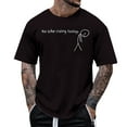 thumbnail image 2 of HOWPAY T Shirts For Man Loose Fit Letter Print Short Sleeve Crew Neck Basic Pullover Casual Oversized Summer Breathable Soft Workout Shirts Black XXL, 2 of 4