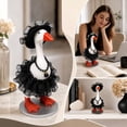 thumbnail image 4 of Desk Goose Goth Black Swan Outfits, 7" Mini Goose Halloween Spooky Black Dress Set for Desktop Goose Accessories, Mini 7 inch Goose outfit for Home Office Desk Decor (H), 4 of 7