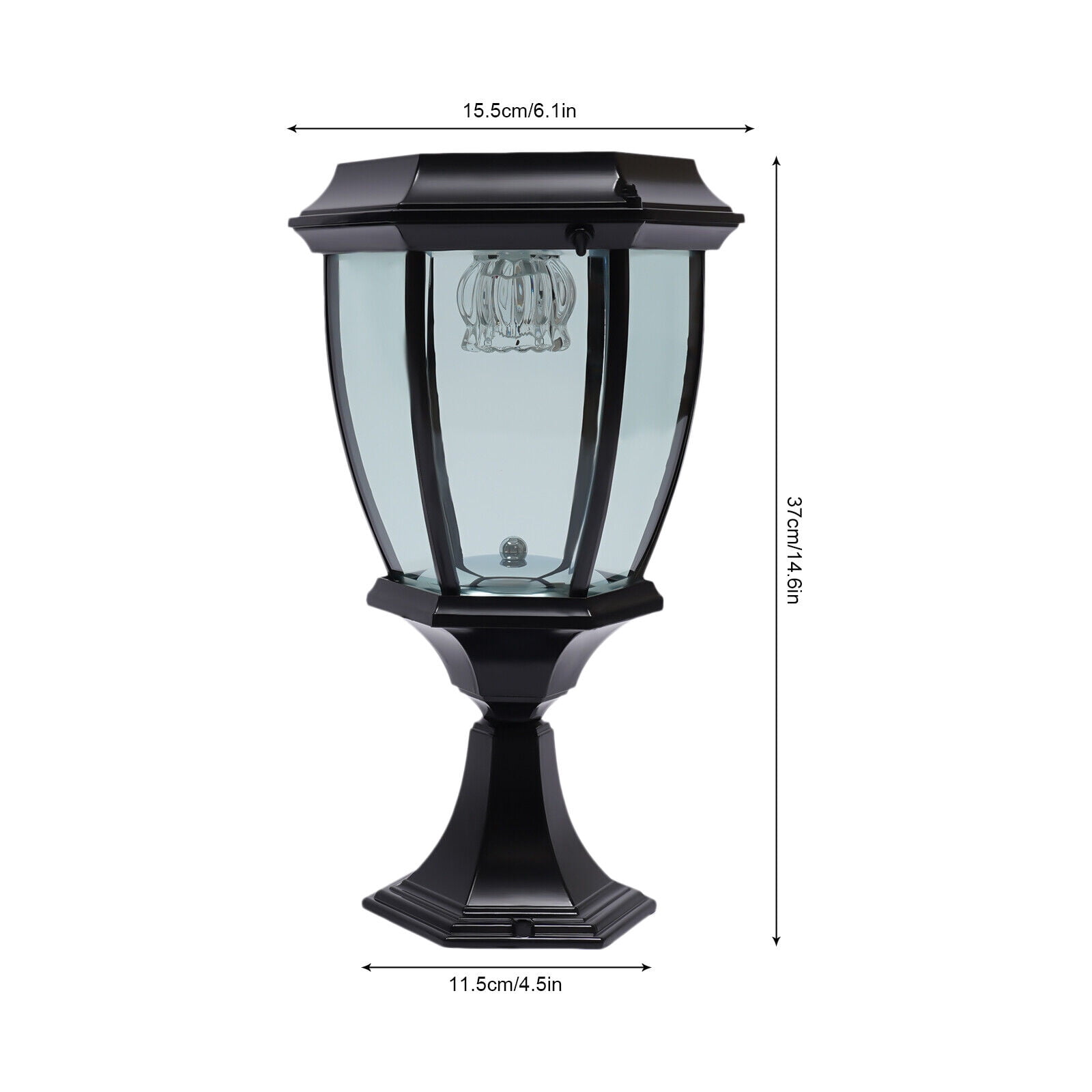 2PCS Solar Powered Post Cap Lights, Aluminum Outdoor Waterproof LED Landscape Light Copper Fence Post Solar Lantern for Brick Fence Deck or Patio(Black/Bronze)