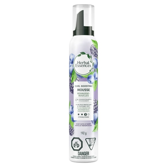Herbal Essences Curl Boosting Mousse for Curly Hair and Wavy Hair, All Day Hold, Frizz Control