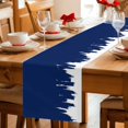 thumbnail image 5 of Abstract Navy Blue Table Runner 36 Inches, Modern Minimalist Graffiti Artwork Bed Runner Dresser Scarves Tabletop for Indoor Outdoor Parties/Ceremony/Banquet, 13"x 36", 5 of 9