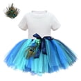 thumbnail image 6 of Glisme Girls Outfit Toddler Children Short Sleeve Solid Color T Shirt Tops Dancing Tutu Skirts Suit Adorable Matching Set Size 5-6 Years White, 6 of 6