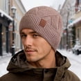thumbnail image 4 of Double Layer Lined Earflap Beanie Unisex Knit Winter Hat for Men and Women Warm Thermal Headwear for Autumn and Winter, 4 of 8