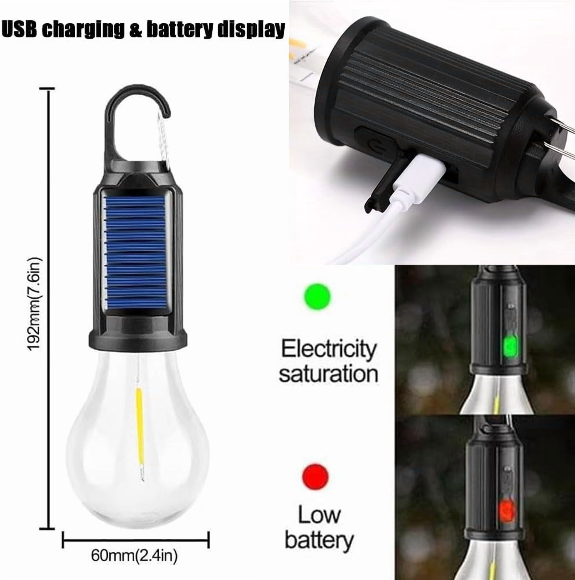 Solar LED Camping Lights, Solar Lights with 3 Lighting Modes, Rechargeable Portable Waterproof LED Camping Lantern for Camping, Hiking, Emergency