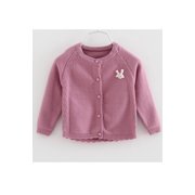 Baby Girls Knitted Buttoned Front Long Sleeve Cardigan Sweater