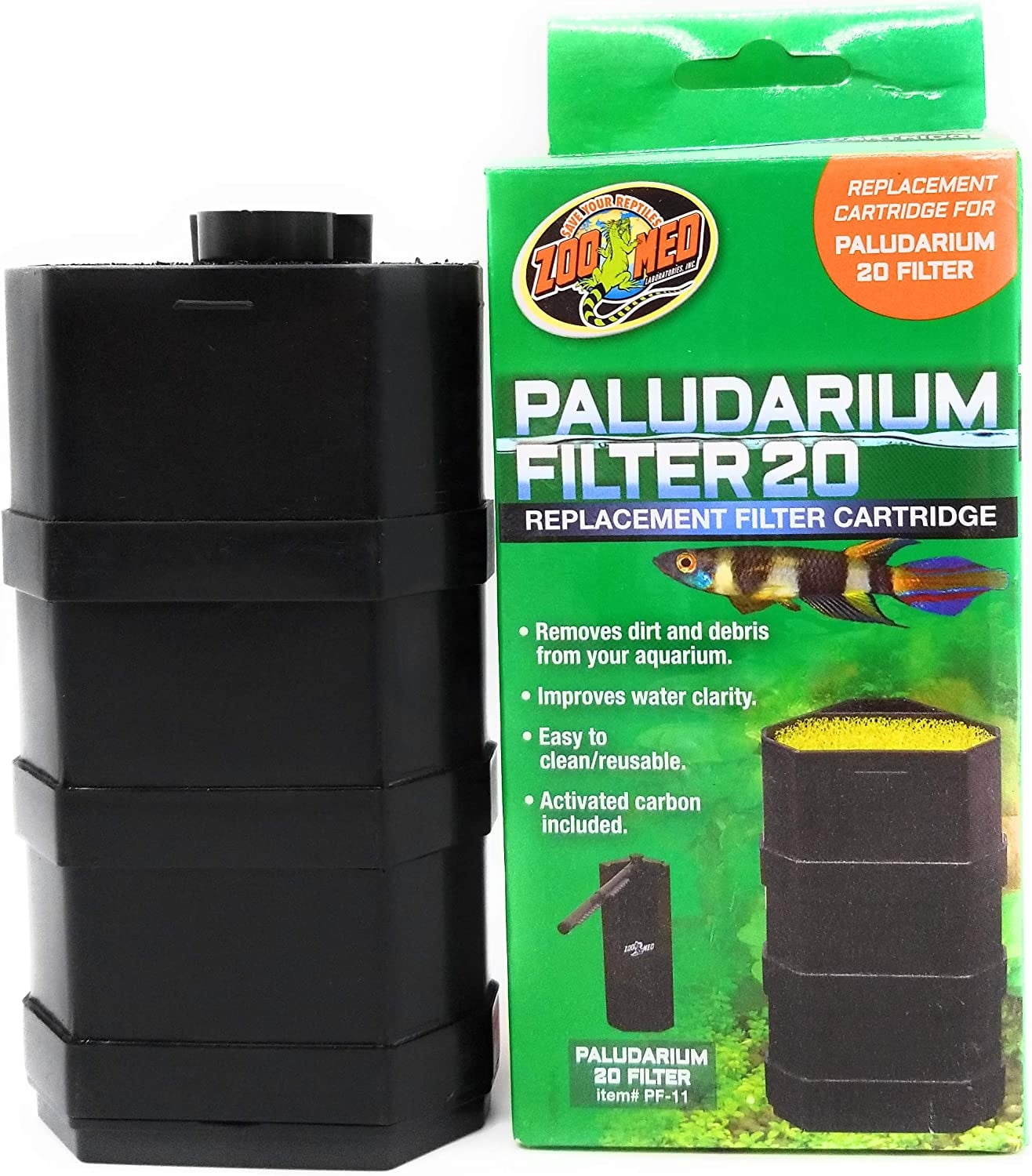 Zoo Med Paludarium 20 Replacement Filter Cartridge [Aquarium Internal Filters, Reptile Filters, Aquarium Supplies] 6 count (6 x 1 ct)
