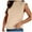 Beige, variant on Women's Neck Knit Sweater Vest - Sleeveless, Ribbed Pullover, Polyester, Casual Trendy, S-XL, Spring/Fall/Winter