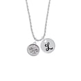 thumbnail image 2 of Delight Jewelry Silvertone Fleur di Lis - Round Seal Silvertone Script Initial Disc - L - Charm Necklace, 20"+3", 2 of 4