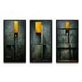 thumbnail image 2 of Designart "Vintage Wisdom Minimal Orange" Modern Geometric Framed Wall Art Set Of 3 - Gold Abstract Geometric Frame Gallery Wall Set For Home Decor, 2 of 6