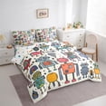 thumbnail image 5 of jejeloiu Science Fiction Robot Twin Bedding Sets 7-Piece,Modern Intelligent Machine Bedding Comforter Set,Retro Watercolor Robot Sheet Sets, Microfiber Bedroom Decor Reversible, 5 of 8
