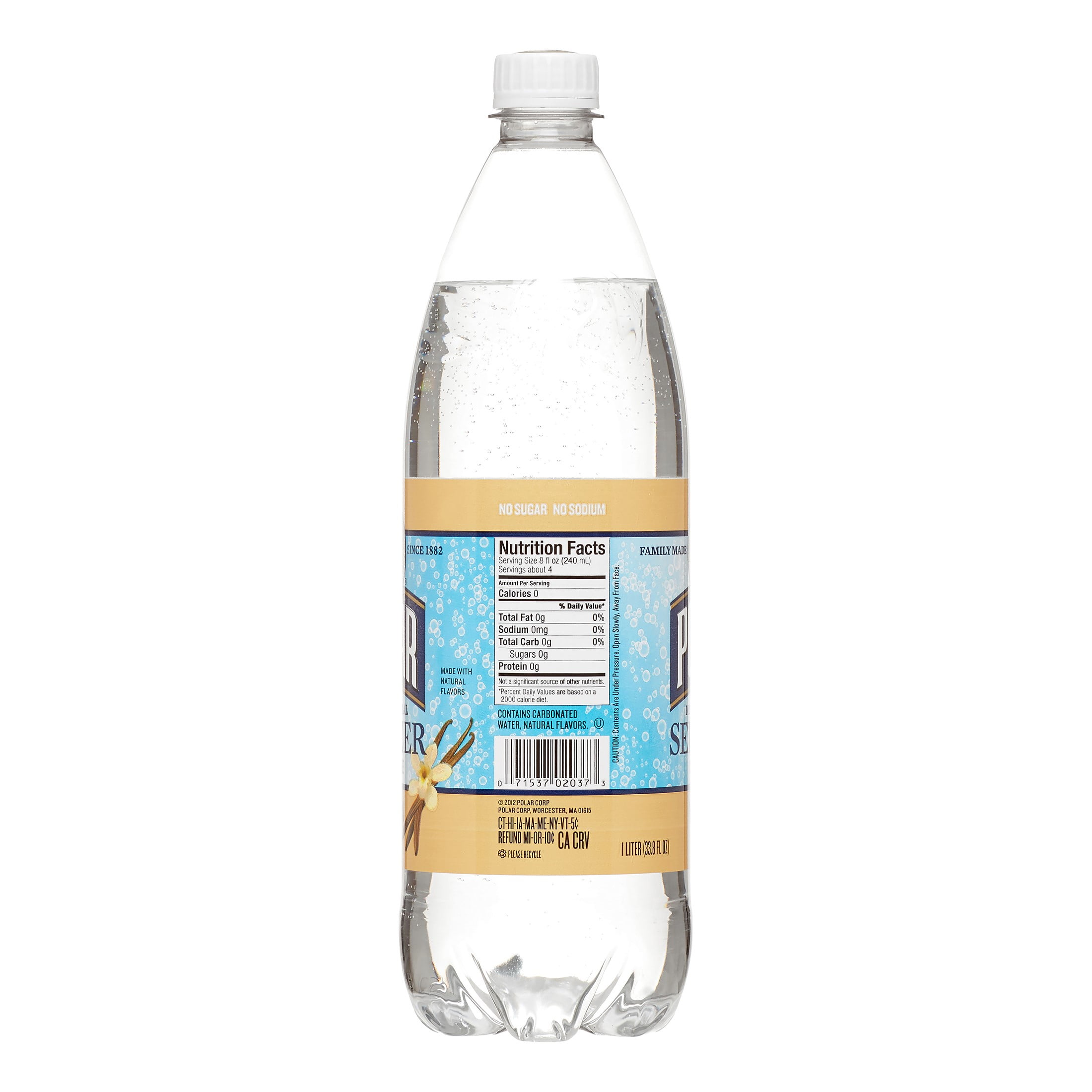 Polar Sparkling Water, 33.8 Fl Oz, 12 Count Bottles