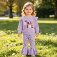 thumbnail image 7 of Baby Girl Clothes Fall Winter Toddler Outfits Long Sleeve Crewneck Sweatshirts Bell Bottoms Pants Girls Clothing Set Sweatsuit, 7 of 7