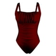 thumbnail image 3 of snowsong Swim Suits for Women One Piece Swimsuit Women Women's Pleated Suspender Fashionable Swimsuit Tankini Swimsuits Bathing Suit Tummy Control Swimsuits Modest Swimsuits for Women Red XL, 3 of 6
