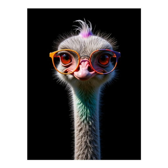 Diamond Art Kit for Adults, Ostrich With Glasses Colorful Quirky Diamond Painting for Adults Beginners, DIY Diamond Art Painting Kits, 5D Diamond Painting Crafts for Home Decor 12x16 Frameless