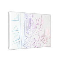 TEQUAN Lesbian LGBT Romantic Love Wall Art Canvas Prints, Modern Artwork Frameless Painting, 8" x 12"