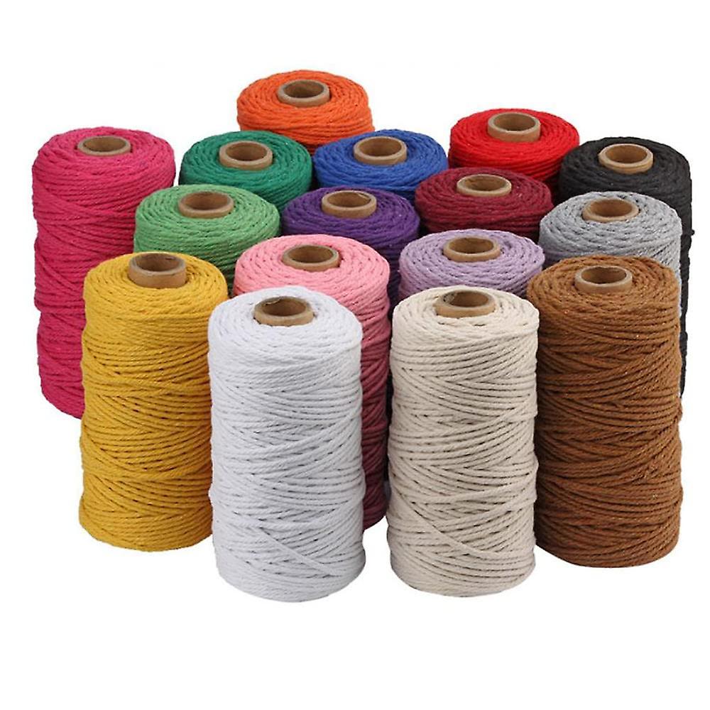 Corde Macramé Coton 4mm - 100m - 4 Brins - 39 Couleurs - Pour Tenture Murale, Porte-plante, Décoration Bohème