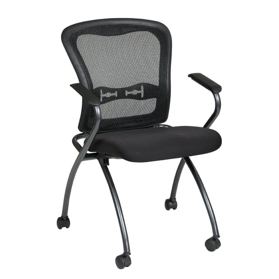 Scranton & Co Deluxe Folding Chair with Arms in Coal (Set of 2)