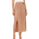 thumbnail image 1 of Falda envolvente de talle medio para mujer, falda larga plisada informal elegante con cintura elástica dividida lateral para fiesta de cóctel, 1 of 7
