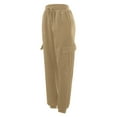 thumbnail image 4 of Gibobby Pantalones para mujer Pantalones de mujer diarios para el al libre con cintura elástica y bolsillos laterales, pantalones de entrenamiento informales(Café,CH), 4 of 4