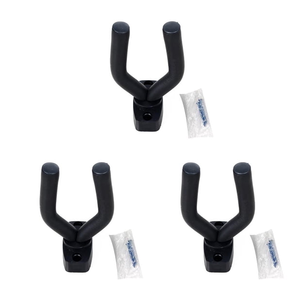 Soidarity Gancho para colgar guitarra de montaje en pared, soporte antideslizante para guitarra eléctrica acústica, instrumento de cuerda para ukelele Negro 13 * 7 cm 3piezas Soidarity CBP001514