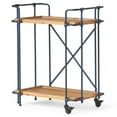 thumbnail image 4 of Bar Cart, 2 Tier Mobile Mini Bar, Modern Kitchen Serving Cart and Snack Station, Rolling Drink Cart with Metal and Wood Design, Perfect for Parties or Everyday Use, 4 of 4