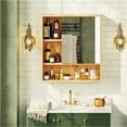 thumbnail image 6 of LUVODI Bathroom Mirror Cabinet Medicine Cabinet Wall Mounted Cupboard 1 Door Right Open Bamboo Frame, 6 of 13