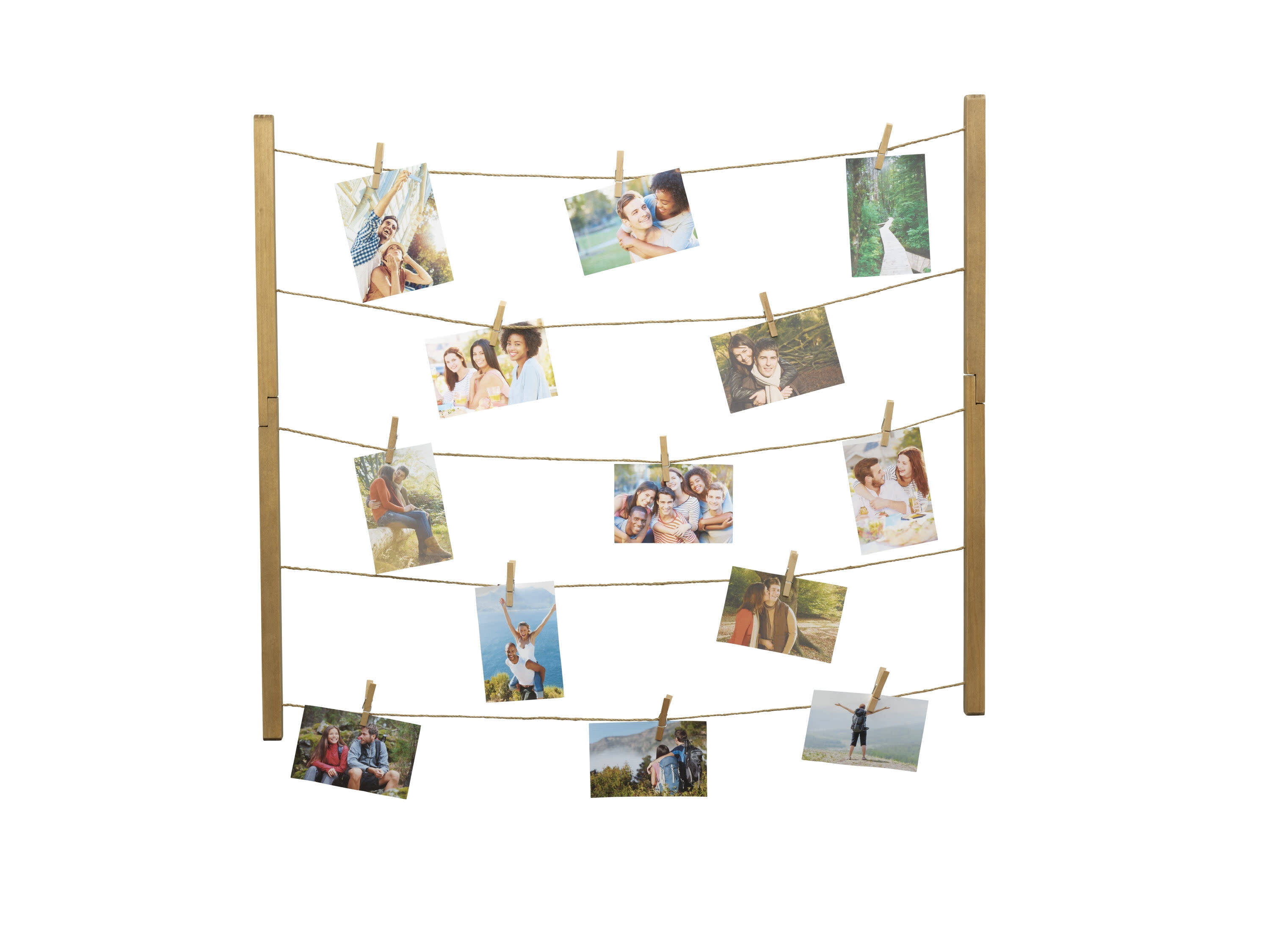 Melannco 31-inch by 26-inch MDF 30 Clip String Collage in Natural
