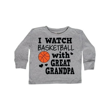 

Inktastic I Watch Basketball with Great Grandpa Gift Toddler Boy Girl Long Sleeve T-Shirt