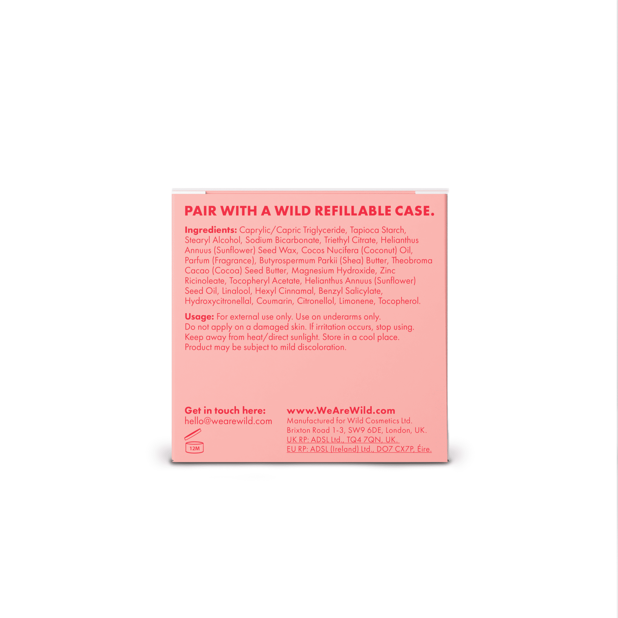 Wild Stick Deodorant Refill, Santorini Sunset. Aluminum Free, for Women and Men, 1.4oz