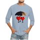 thumbnail image 1 of Camisas de Manga Larga para los Hombres Día de San Valentín Impresión Cuello Redondo Moda Casual, Mezcla de Poliéster de Lino de Algodón para Primavera Verano, 1 of 8