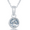 Blue Topaz, variant on Sterling Silver May Emerald Birthstone Bezel-set 6mm Pendant with 18 Chain