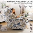 thumbnail image 5 of Swivel Rocker Recliner,Wingback Recliner Chair,Floral Accent Chair Fabric Chair with High Back,Padded Seat for Living Room,Bedroom, Home Office, 5 of 8