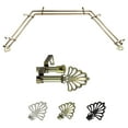thumbnail image 1 of Alwin 13/16" Double Bay Window curtain rod Adjustable 20"-36", 38"-72" - Antique Brass,(ABay-21-4D), 1 of 4