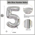 thumbnail image 2 of Globo Yeodong Silver Number 5 con helio laminado de 40 pulgadas, 2 of 7