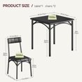 thumbnail image 6 of GAOMON Dining Table Set for 2, Kitchen Table and Chairs for 2 with Upholstered Chairs, 3 Piece Dining Room Table Set, Square Kitchen Table Set for Small Space, Apartment, Studio, R, 6 of 6