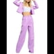 thumbnail image 2 of Conjuntos de 2 Piezas para Mujer: Blazer Elegante, Chaqueta, Pantalón Recto de Cintura Alta, Conjunto Informal de Negocios. Púrpura XXL, 2 of 10