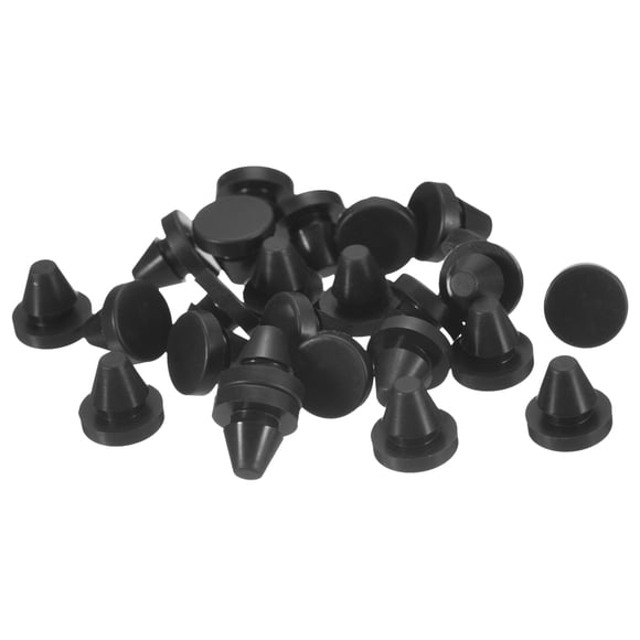 Unique Bargains Lot de 25 Bouchons en Silicone, Bouchons Ronds en Caoutchouc pour Trous de 6-7mm, Noir