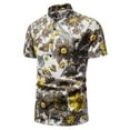 thumbnail image 1 of Camisas de manga corta estampadas delgadas casuales de primavera y verano para hombres Blusa de playa superior Pompotops oipoqjl25529, 1 of 6