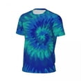 thumbnail image 4 of T Shirt For Men Blue Tie Dye T-Shirt Men Abstract Print Fun Gym Quick Dry Beach Trendy Cool Tees Gra, 4 of 6