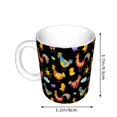 thumbnail image 2 of Yiaed Flowe Rooster Print Ceramics Coffee,Large Handle Design,Extra Large Tea and Coffee Cup for Office and Home Mugs, 2 of 6